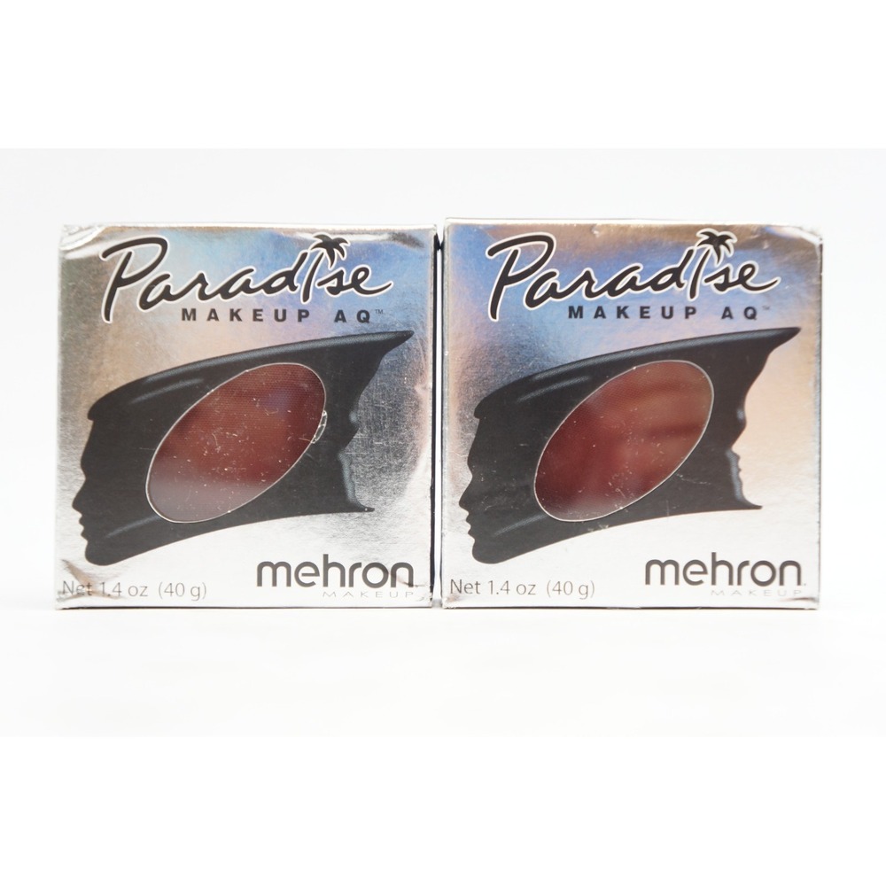 New 2x Mehron Paradise Water Activated Face & Body Paint Makeup AQ 40g 1.4oz Ea.